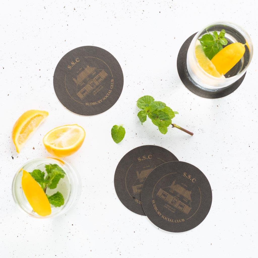 personalized cardboard drink coasters
