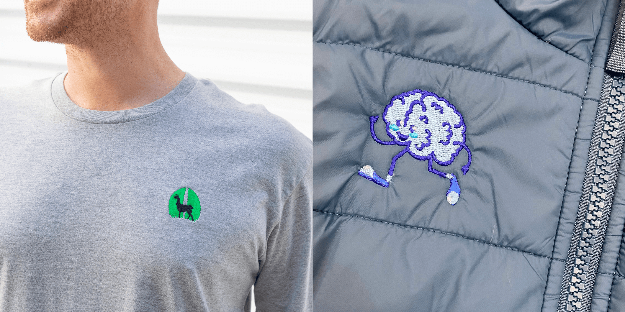 embroidery onto clothing and jackets